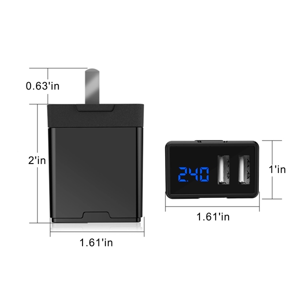 2.4A Dual Port USB Wall Charger Adapter, AC Adapter, Travel - Image 5