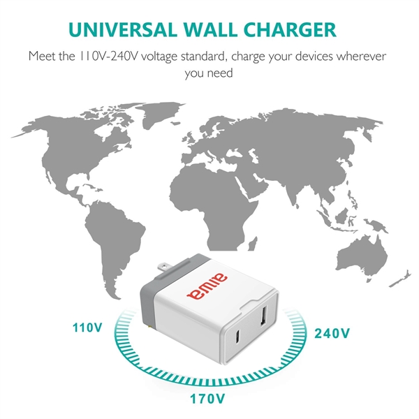 4.8A Dual Port USB C Wall Charger Adapter, AC Adapter - Image 2