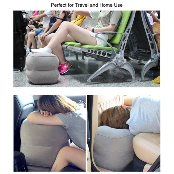 Carry on Inflatable Foot Rest Pillow with Packsack - Image 2