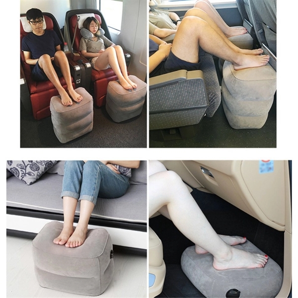 Carry on Inflatable Foot Rest Pillow with Packsack - Image 1