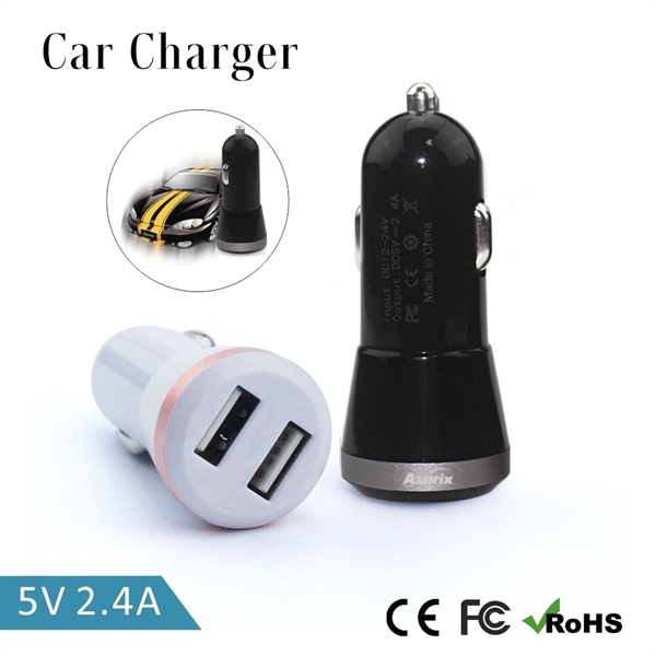 2.4A Dual Port USB Car Charger, Cigarette Lighter charger - Image 1