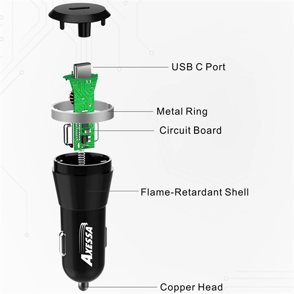18W Power Delivery USB C Car Charger, Fast Charge PD - Image 3