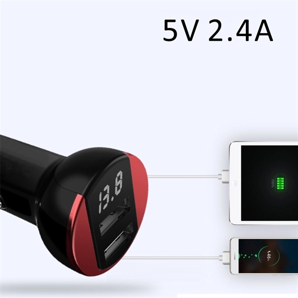 2.4A Dual Port USB Car Charger with LED Display - Image 6