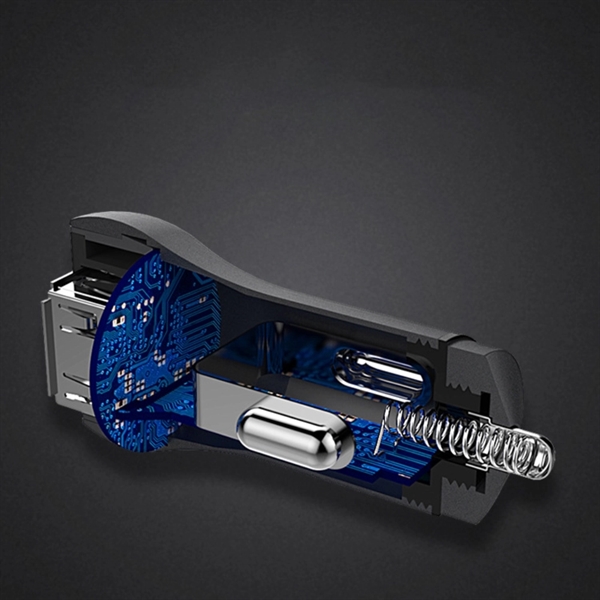 2.4A Dual Port Aluminum USB Car Charger, Cigarette Lighter - Image 4