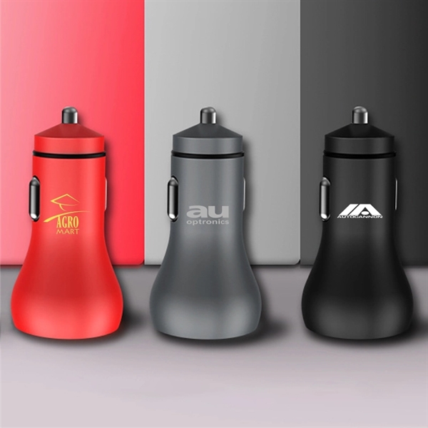 18W Quick Charge Dual Port Aluminum USB Car Charger - Image 7