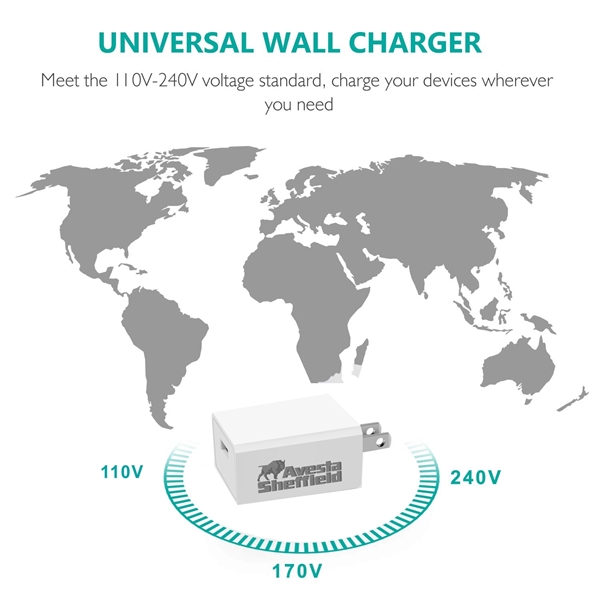 2.1A Mini Portable USB Wall Charger Adapter, AC Adapter - Image 3