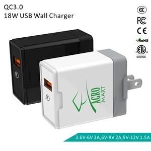 18W Quick Charge USB Wall Charger Plug, USB Fast Charge