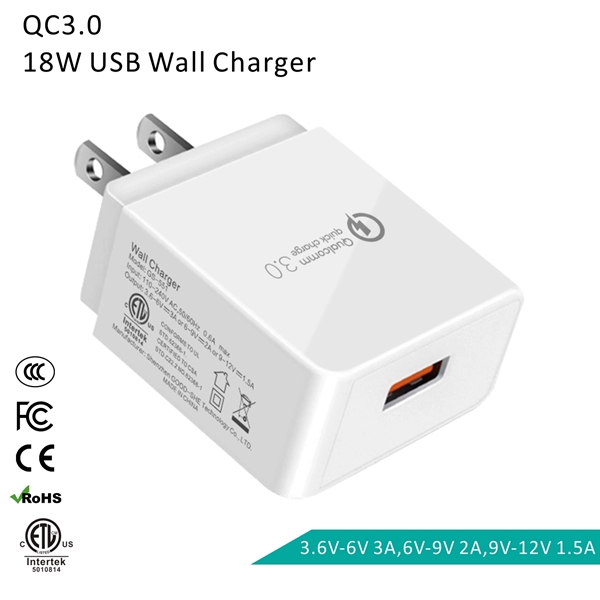 18W Quick Charge 3.0 USB Wall Charger Plug, QC 3.0 USB Charg - Image 1