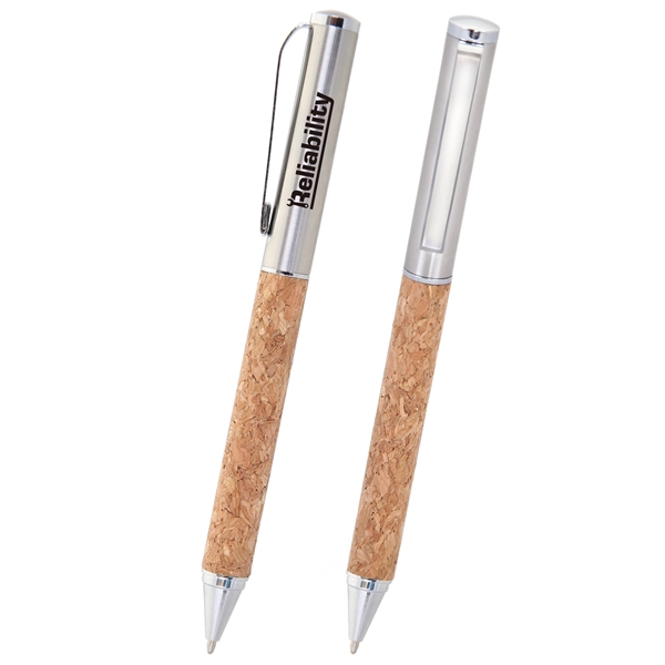 Cork Twist Ballpoint with Silver Accents - Image 1