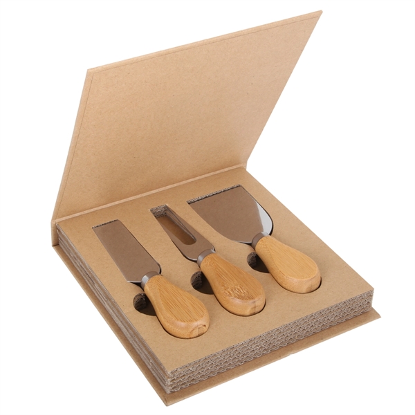 3-Pc Cheese Knife Set with Cardboard Gift Box - Image 3