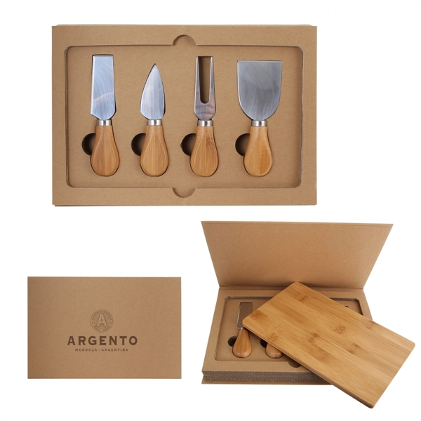 5-Pc Cheese Knife Set with Cardboard Gift Box - Image 1