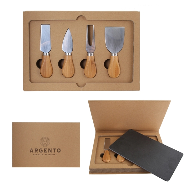 5-Pc Cheese Knife Set with Cardboard Gift Box - Image 1