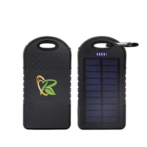 Outdoor solar phone charger with carabiner