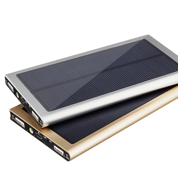 Portable ultra slim metal solar power bank 8000mAh - Image 1