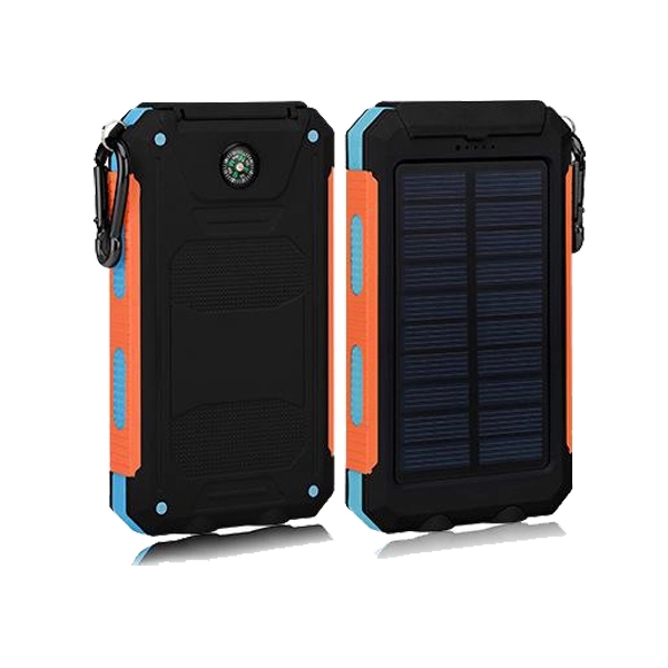 Rainproof SOS Dual USB Solar Power Bank Panels with Compass - Image 1