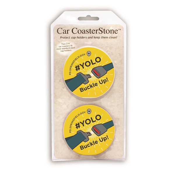 2.6" Absorbent Stone Car Coaster - 2 Pack - Image 4