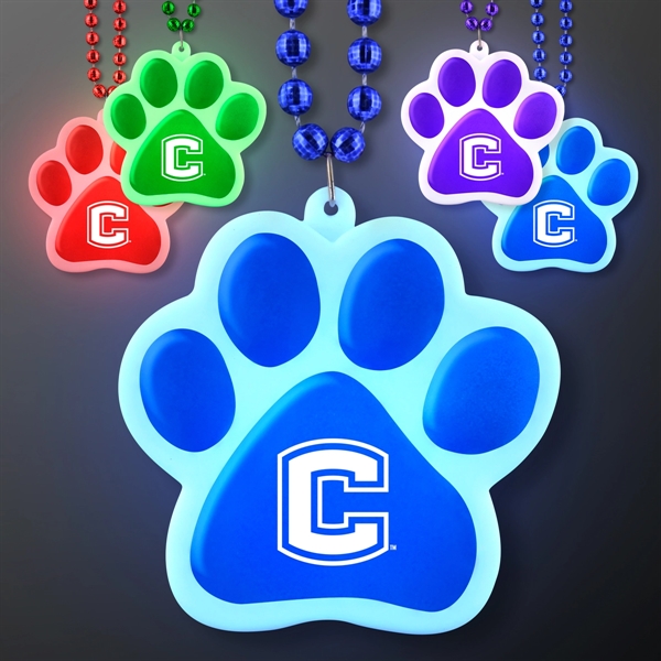 Light Up Paw Print Necklace - Image 1