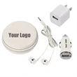 USB Earphone Charger 3-In-1 Travel Kit