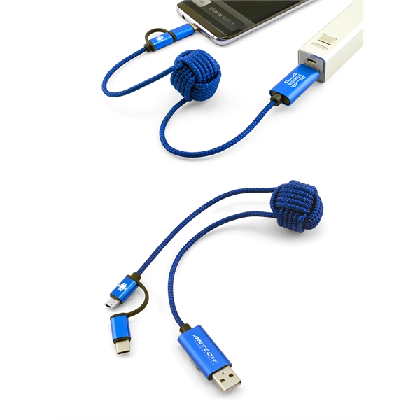 Knotted 3-In-1 Braided Charging Cable - Image 2