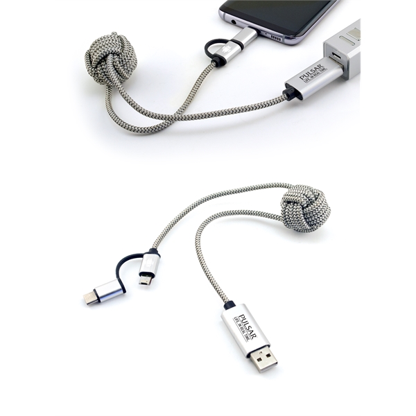 Knotted 3-In-1 Braided Charging Cable - Image 5