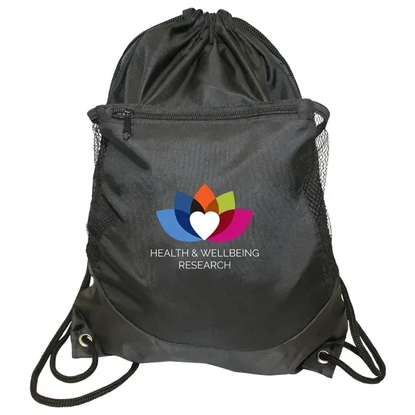Soft RPET Pocket Drawstring Backpack, Full Color Digital - Image 2