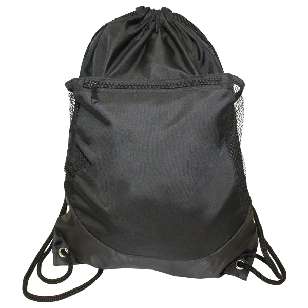Blank, Soft RPET Pocket Drawstring Backpack - Image 2