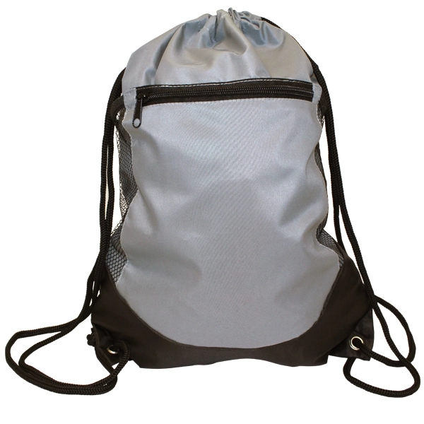 Blank, Soft RPET Pocket Drawstring Backpack - Image 4