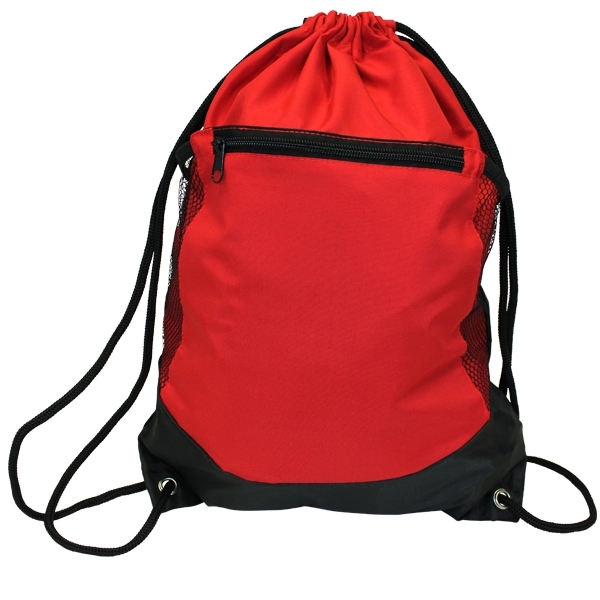 Blank, Soft RPET Pocket Drawstring Backpack - Image 5