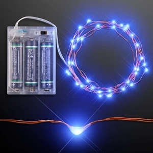 76" Blue LED String Lights, Battery Operated