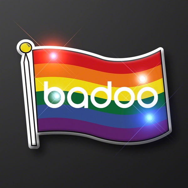 Light Up Rainbow Pride Flag Pins - Image 1