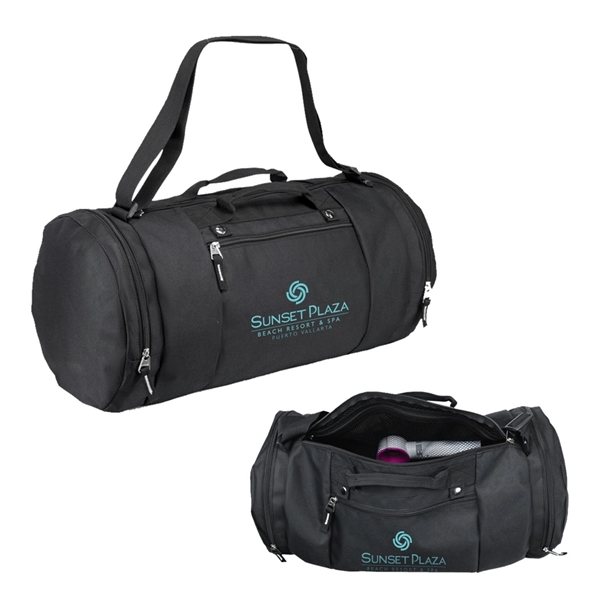 600D Polyester Round Duffel Bag - Image 1