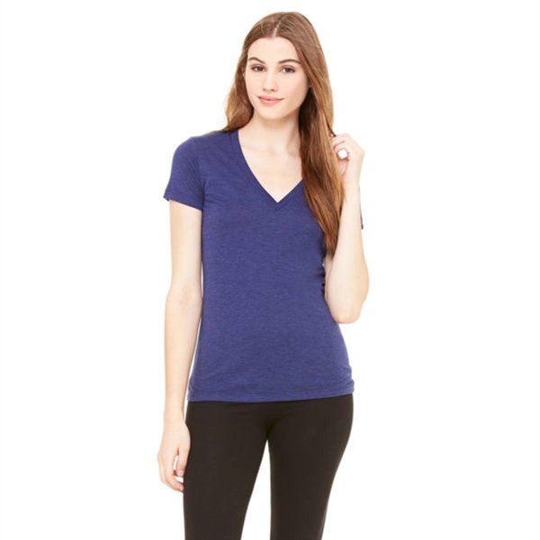 Bella and Canvas Ladies Triblend Short Sleeve V-Neck T-Shirt