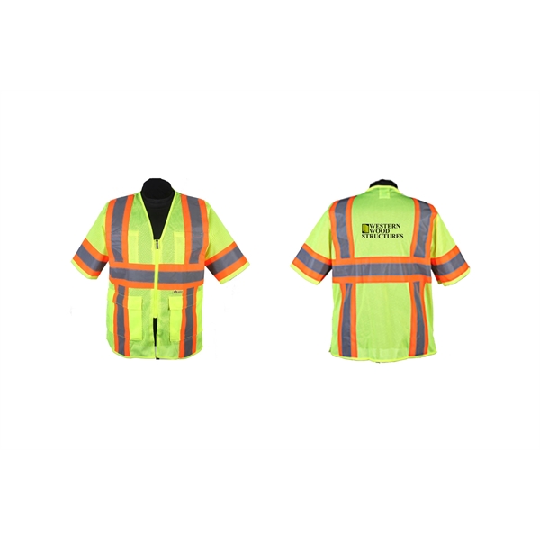 Green safety vest, ANSI class 3 (med - 5xl)