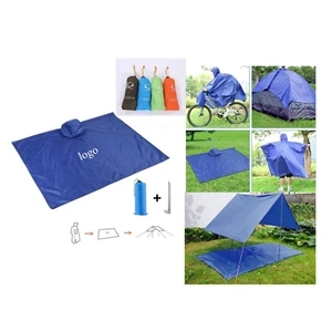 3 in 1 Poncho Camping Mat Shelter Backpack Cover