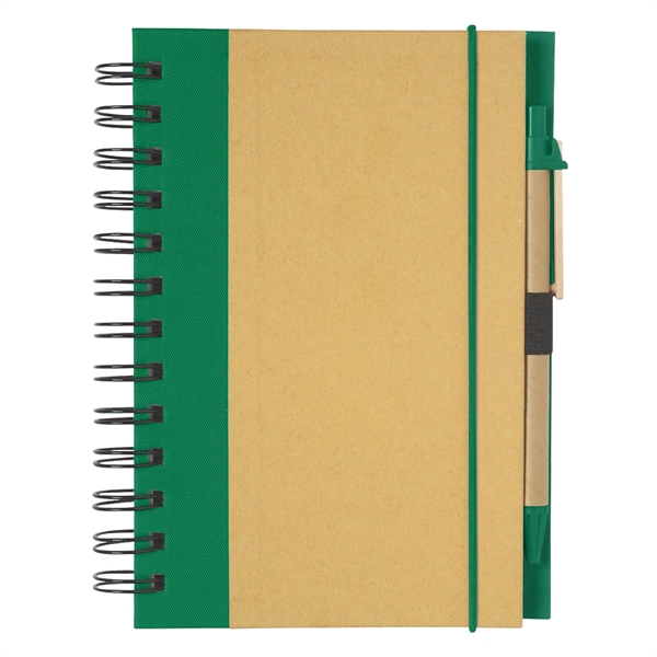 Eco-Inspired 5" x 7" Spiral Notebook & Pen - Image 4