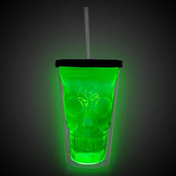 Neon Green LED Skull Cup - Image 3
