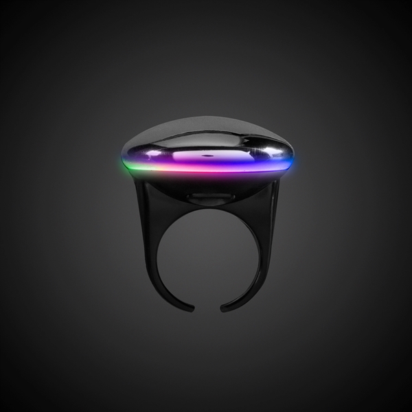 Silver Button LED Laser Ring - Image 3