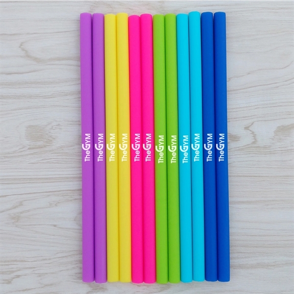 Silicone Straw 5 pack With PIPE Cleaner Brush - Image 2