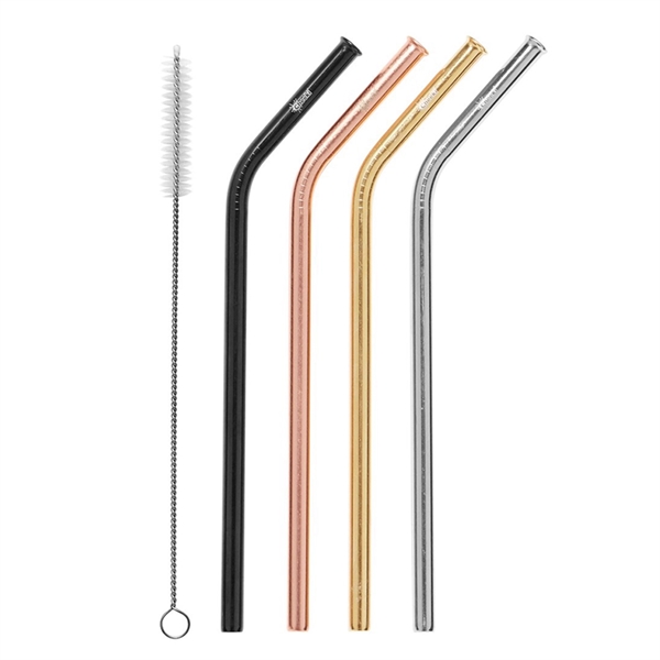 STAINLESS STEEL STRAW 5 PACK WITH PIPE CLEANER BRUSH - Image 5