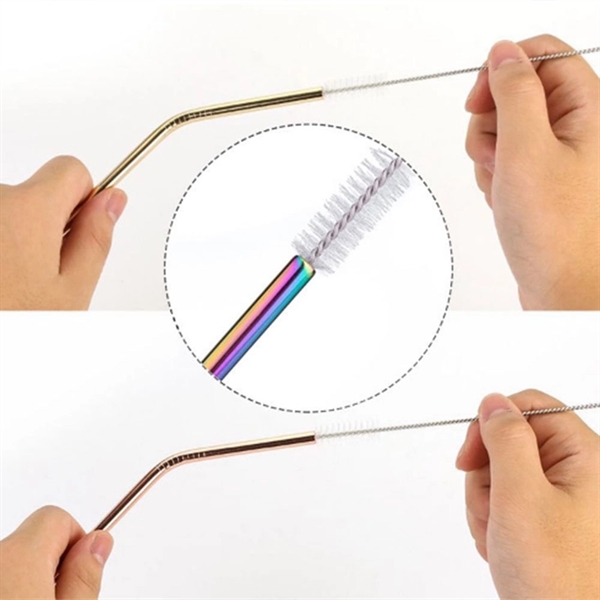 STAINLESS STEEL STRAW 5 PACK WITH PIPE CLEANER BRUSH - Image 6