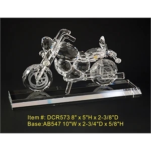 Motorcycle Set optical crystal award trophy.
