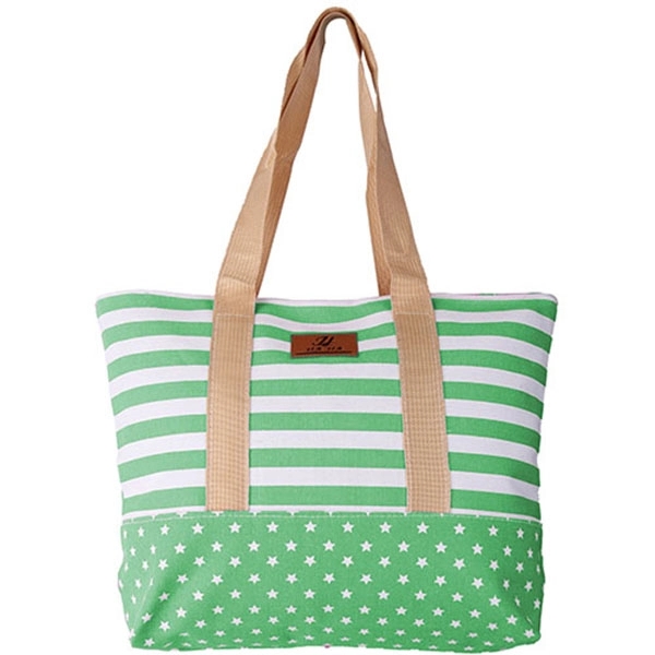 Striped And Star-shaped Patterns Tote - Image 3