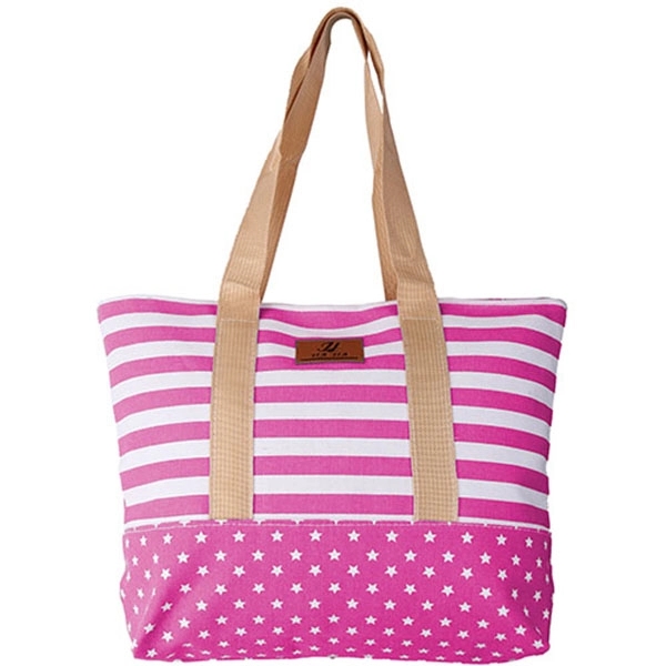 Striped And Star-shaped Patterns Tote - Image 5