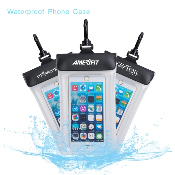 Triple Insurance Waterproof Phone Pouch, with Carabiner Hook - Image 2