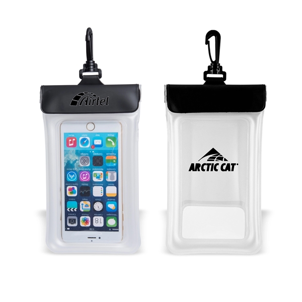 Triple Insurance Waterproof Phone Pouch, with Carabiner Hook - Image 1