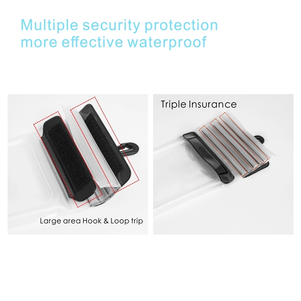 Triple Insurance Waterproof Phone Pouch, with Carabiner Hook - Image 4