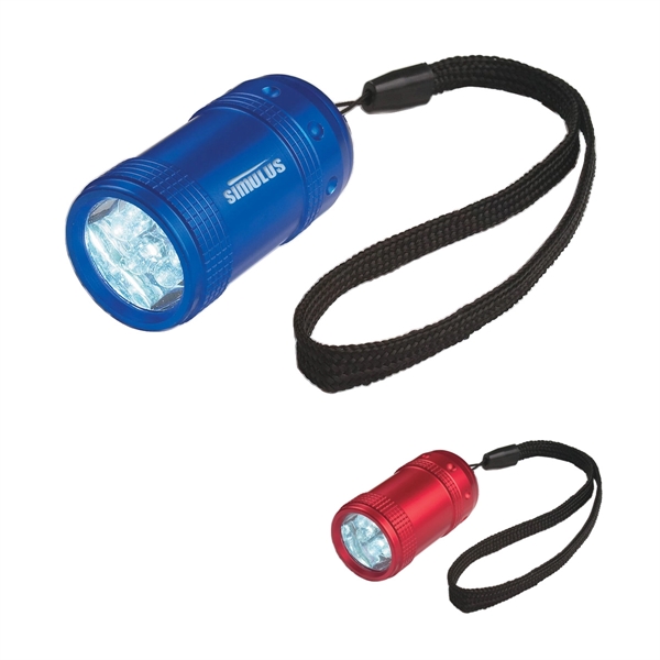 Aluminum Small Stubby LED Flashlight With Strap - Image 1