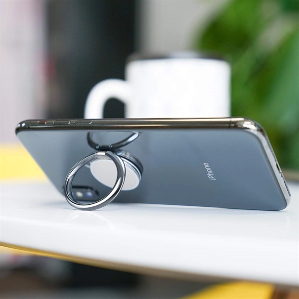 Rotating Cell Phone Ring stand grip holder, round aluminium - Image 5