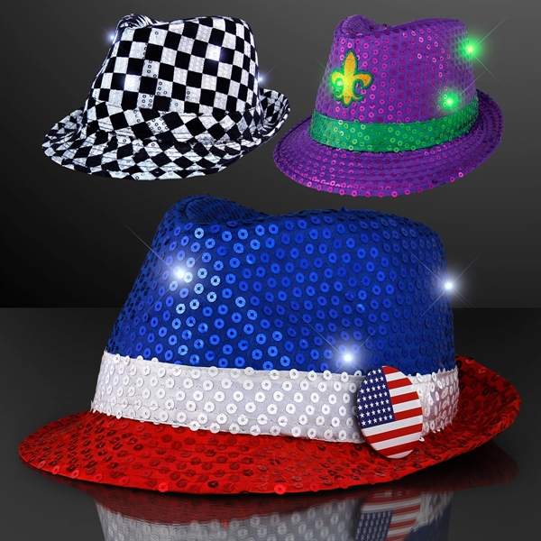 Shiny Colorful Fedora Hats with Flashing Lights - Image 7