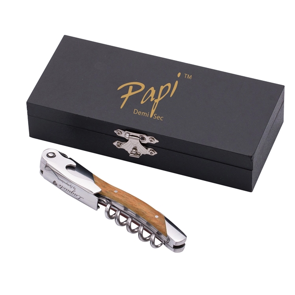 Laguiole French Wooden Waiters Corkscrew with Giftbox - Image 3
